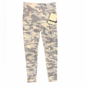 NWT Athleta Girl Blue Gray Camo High Rise Stash Your Treasures Tight, XL (14)